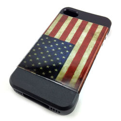 Capa para iPhone 4 e 4S de TPU com Estampa em Plástico - USA