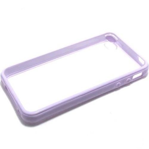 Capa para iPhone 4 e 4S de TPU com Traseira de Acrlico Transparente - Lils