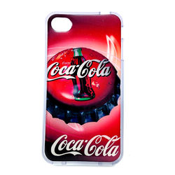 Capa para iPhone 4 e 4S de TPU Transparente - Coca Cola Tampinha