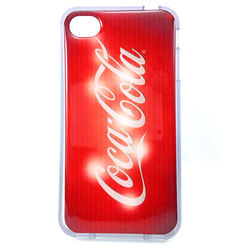 Capa para iPhone 4 e 4S de TPU Transparente - Coca Cola Vermelha