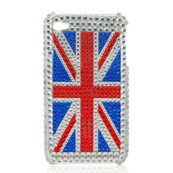 Capa para iPhone 4 e 4S Luxo com Brilhantes - Inglaterra