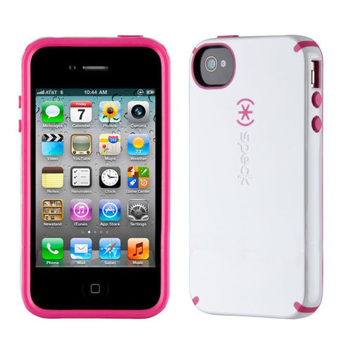 Imagem de Capa para iPhone 4 e 4S Speck Candy Shell ORIGINAL - Branco com Rosa