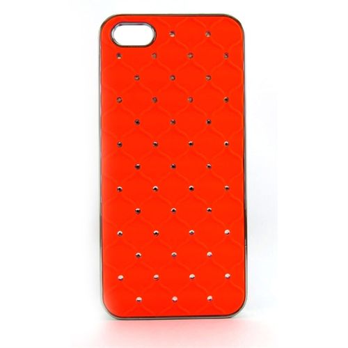 Imagem de Capa para iPhone 5 e 5S Cromada com Strass - Laranja