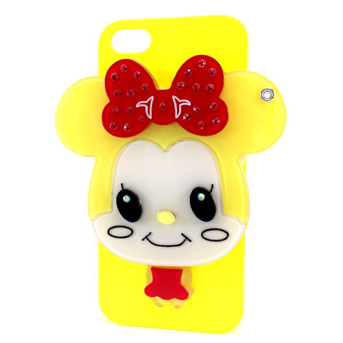 Imagem de Capa para iPhone 5 e 5S de Plstico com Espelho - Minnie Amarela