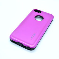 Capa para iPhone 5 e 5S de Plástico e Silicone - Anti Shock | Rosa
