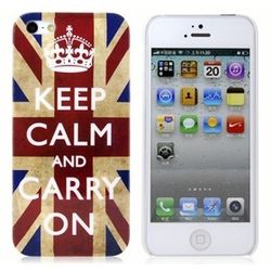 Capa para iPhone 5 e 5S de Plástico - Keep Calm and Carry On