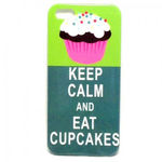 Capa para iPhone 5 e 5S de Plstico - Keep Calm and Eat Cupcakes