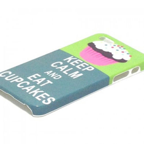 Capa para iPhone 5 e 5S de Plstico - Keep Calm and Eat Cupcakes