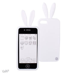 Capa para iPhone 5 e 5S de Silicone - Coelho | Branco