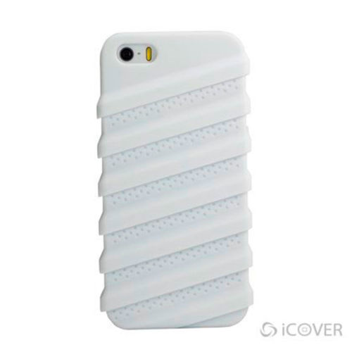 Imagem de Capa para iPhone 5 e 5S de Silicone com Pelcula - iCover Tractor | Branca