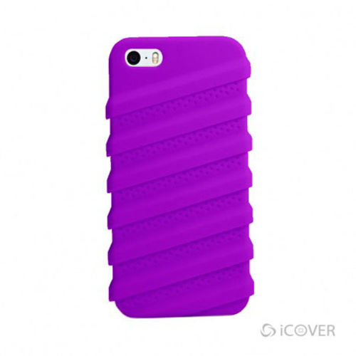 Imagem de Capa para iPhone 5 e 5S de Silicone com Pelcula - iCover Tractor | Roxa