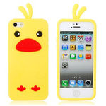 Capa para iPhone 5 e 5S de Silicone Pintinho - Amarelo