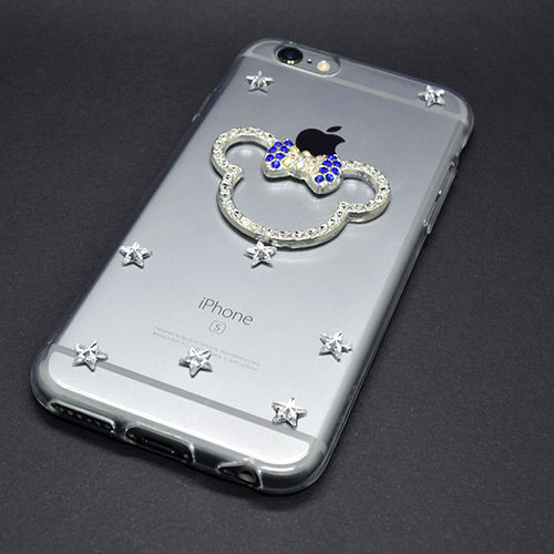 Imagem de Capa para iPhone 5 e 5S de TPU com Strass - Minnie | Lacinho Azul