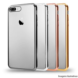 Capa para iPhone 5 e 5S de TPU - Transparente com Borda Cromada