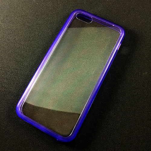Imagem de Capa para iPhone 5C de Acrlico com Traseira Transparente - Lateral Roxa