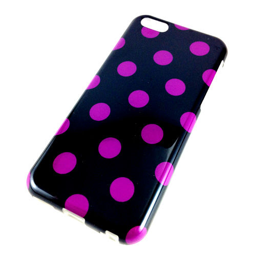 Imagem de Capa para iPhone 5C de TPU Petit Poa - Preto com Roxo