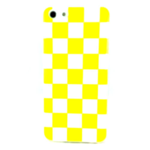 Capa para iPhone 5C de TPU Xadrez - Amarelo