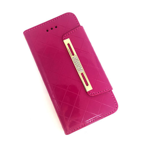 Imagem de Capa Para IPhone 6 e 6S De Couro Sinttico Estilo Carteira - Rosa Com Strass