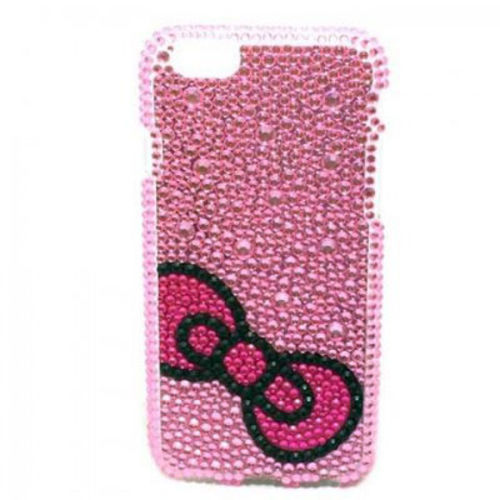 Imagem de Capa para iPhone 6 e 6S de TPU com Strass - Lacinho Rosa