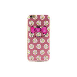 Capa para iPhone 6 Plus e 6S Plus de TPU - Laço e Flores | Rosa