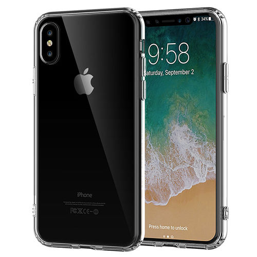 Imagem de Capa para iPhone X e XS de TPU Casca de Ovo - Transparente