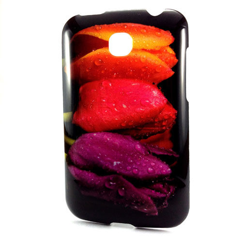 Imagem de Capa para LG Optimus L3 Dual E405 de TPU - Rosas