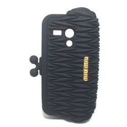 Capa para Motorola Moto G de Silicone 3D Bolsinha Miu Miu - Preta