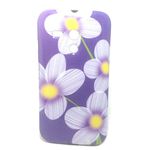 Capa Para Motorola Moto G De TPU - Roxa com Flores Brancas