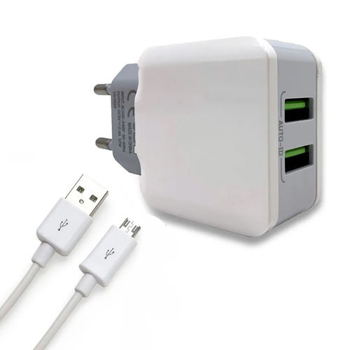 Imagem de Carregador com 2 entradas USB e Cabo Micro USB 3.1A - HS-327