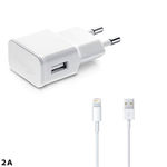 Carregador de Parede e Cabo de Dados USB para iPad de 2A - Branco | KinGo