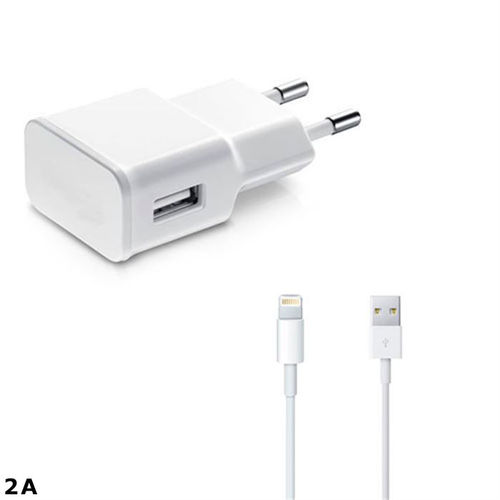 Imagem de Carregador de Parede e Cabo de Dados USB para iPad de 2A - Branco | KinGo