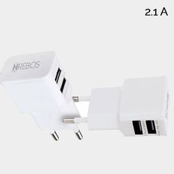 Carregador Dual USB 2.1A. | Branco