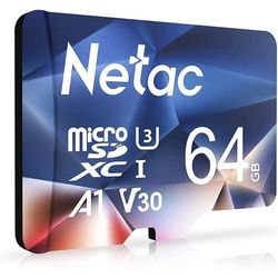 Cartão de Memória Micro SD 64GB da Netac com Adaptador SD
