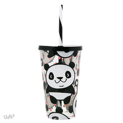 Copo Canudo de Vidro - Panda