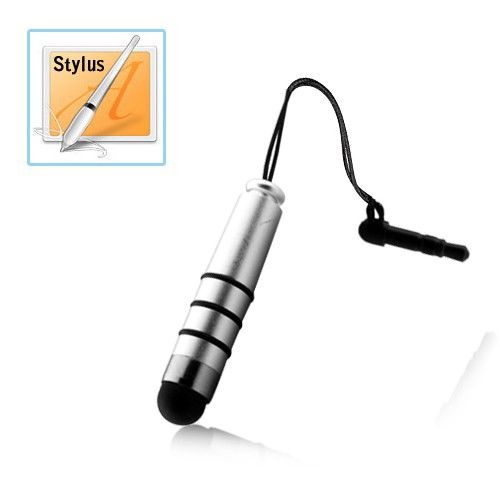 Imagem de Mini Caneta Stylus Touch Pen p/ Smartphone e Tablet - Prata