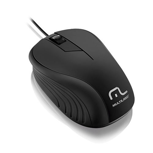 Imagem de Mouse ptico com fio Emborrachado 1200dpi USB - Multilaser | Preto