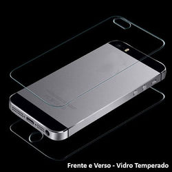 Película para iPhone 5 e 5S de Vidro Temperado - Frente e Verso | Transparente