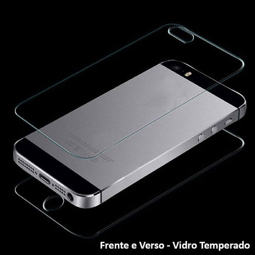 Imagem de Pelcula para iPhone 5 e 5S de Vidro Temperado - Frente e Verso | Transparente