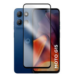 Película para Moto G15 de vidro 3D com borda preta