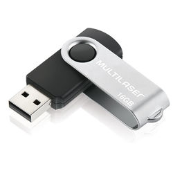 Pen Drive 16GB Twist - Multilaser | Preto