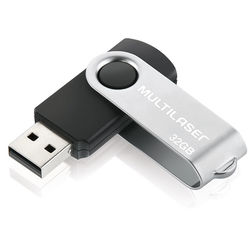 Pen Drive 32GB Twist - Multilaser | Preto