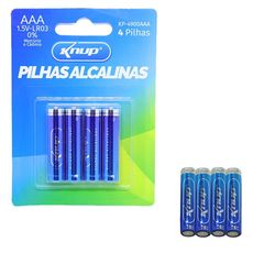 Pilha AAA KNUP Alcalina | Conjunto Com 4 Unidades.