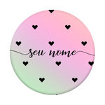 Pop Socket Hologrfico - Black Hearts | Com Nome Manuscrito