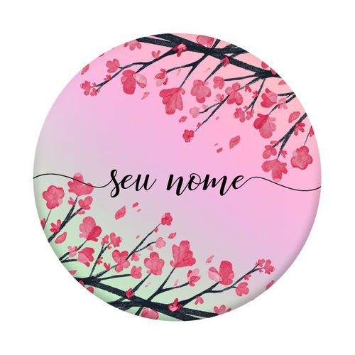 Imagem de Pop Socket Hologrfico - Flor de Cerejeira | Com Nome Manuscrito