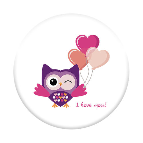 Imagem de Pop Socket - I Love You - Coruja Romntica estilo Flat