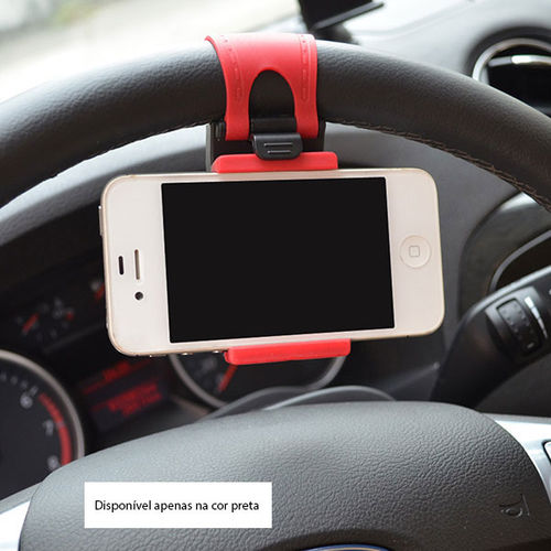 Imagem de Suporte Veicular de Volante para Smartphone - Preto